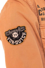 Sand-colored twill overshirt with back print - Image n°5