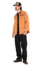 Sand-colored twill overshirt with back print - Image n°10