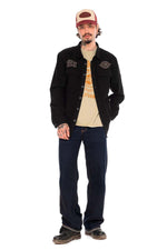 Black rock-style twill overshirt - Image n°8