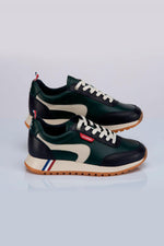 Men's green cowhide leather sneakers - Image n°1