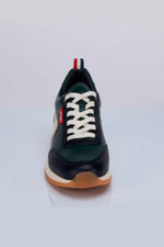 Men's green cowhide leather sneakers - Image n°3