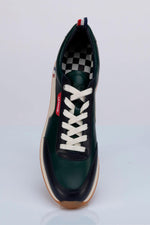 Men's green cowhide leather sneakers - Image n°4