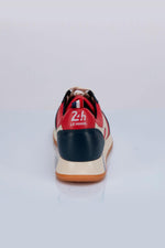 Dark red leather racing sneakers - Image n°4