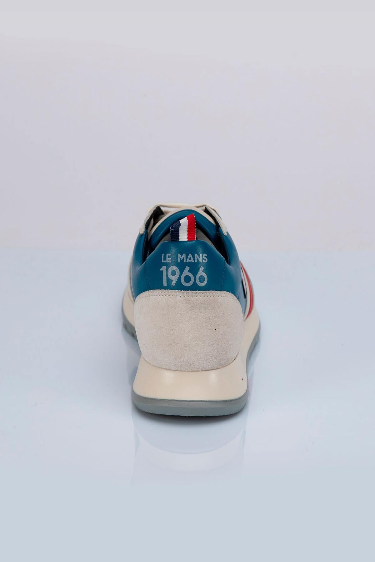 Ocean blue racing leather sneakers - Image n°3