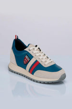 Ocean blue racing leather sneakers - Image n°2