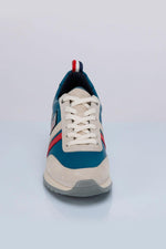 Ocean blue racing leather sneakers - Image n°4