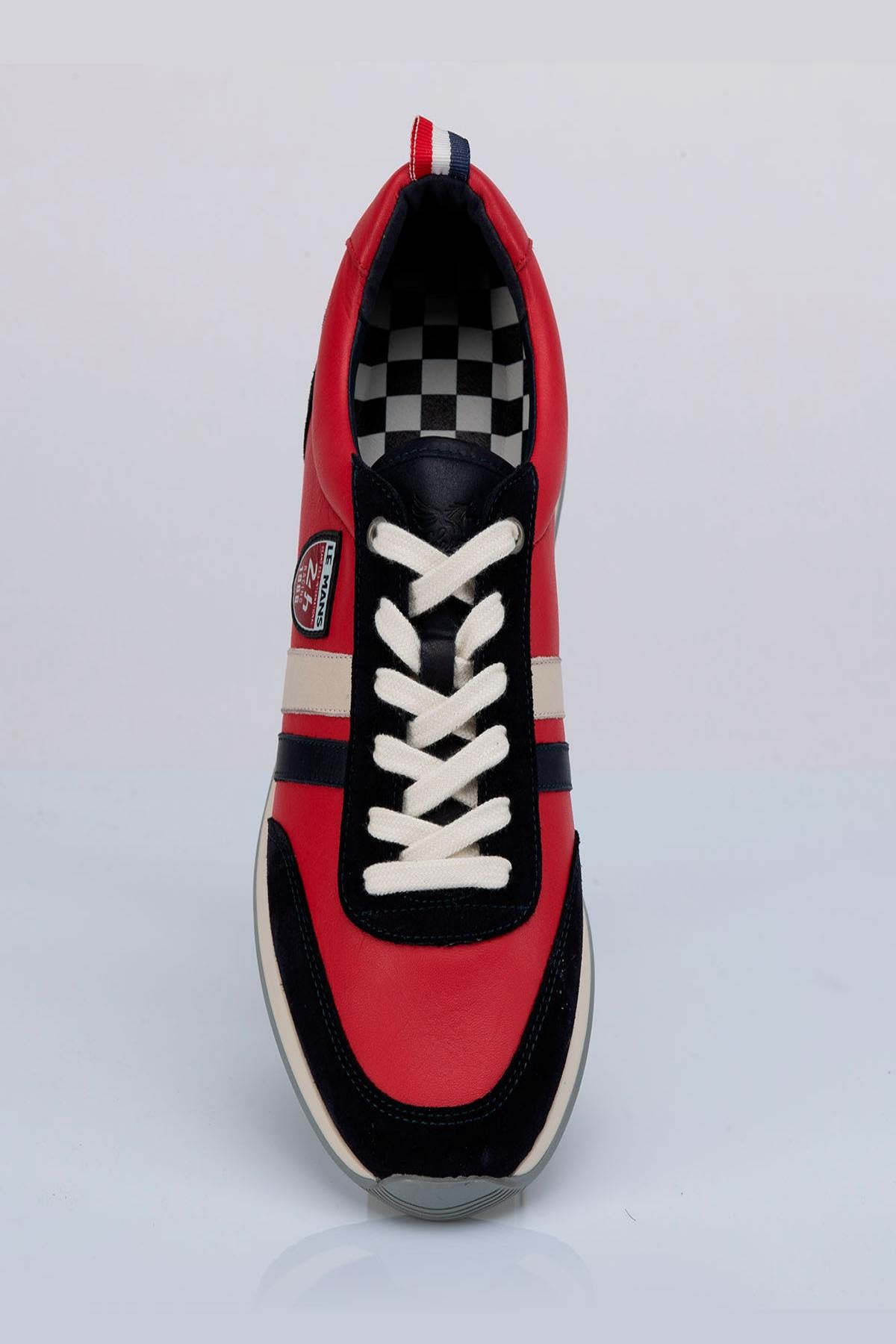 Racing red leather sneakers - Image n°4