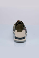 Men's green leather sneakers - Image n°3
