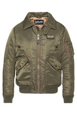 Army khaki bomber jacket with detachable faux-fur collar - Image n°5