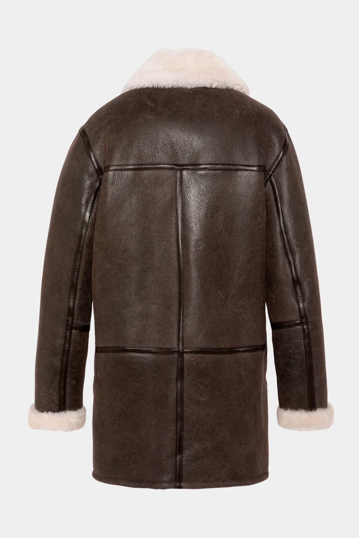 Brown shearling coat - Image n°2