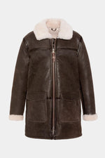 Brown shearling coat - Image n°1