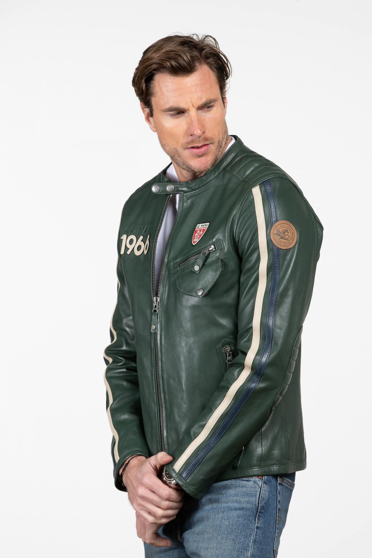 24 Hours of Le Mans green racing leather jacket - Image n°2