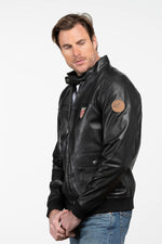 Men's black 24h Le Mans racing leather jacket - Image n°2
