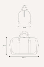 Black leather racing-style 48-hour travel bag - Image n°3