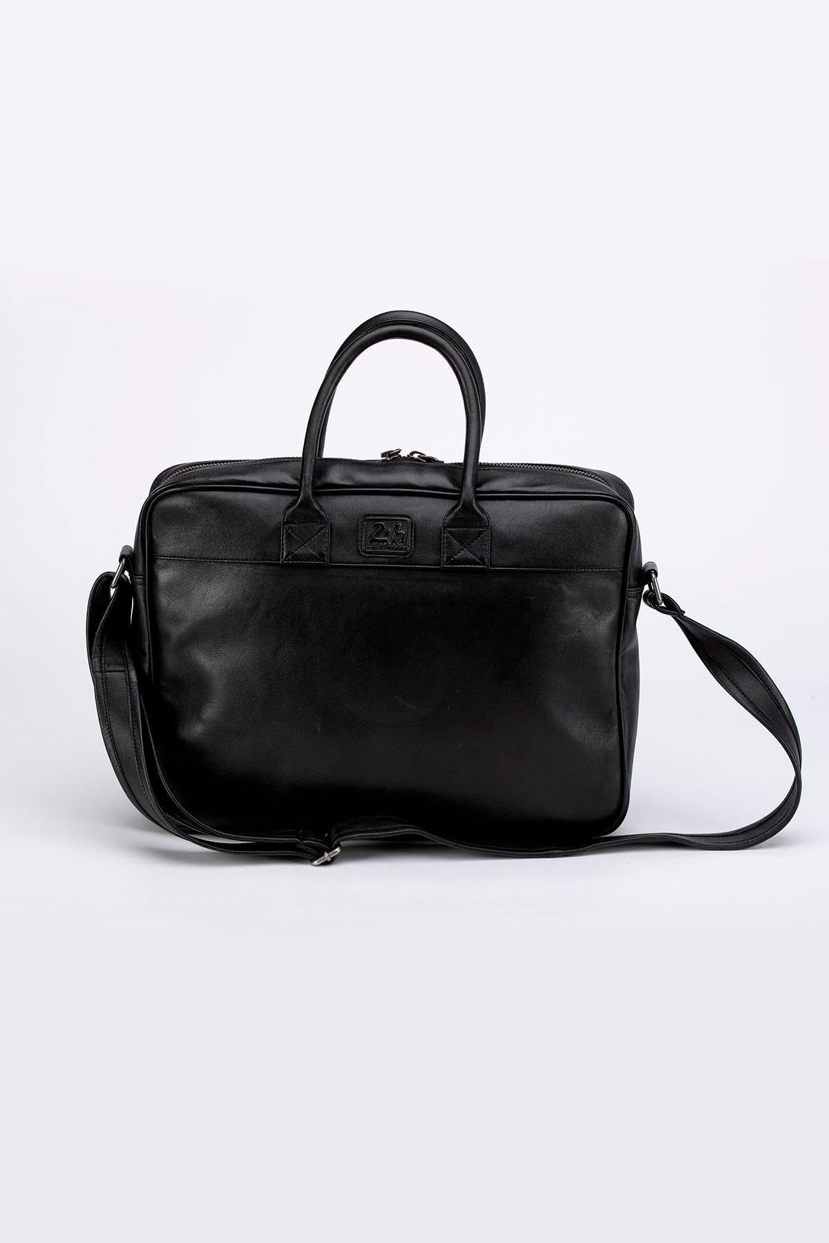 24 Hours of Le Mans black leather messenger bag - Image n°4
