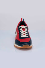 Dark red leather racing sneakers - Image n°2