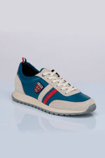 Ocean blue racing leather sneakers - Image n°2