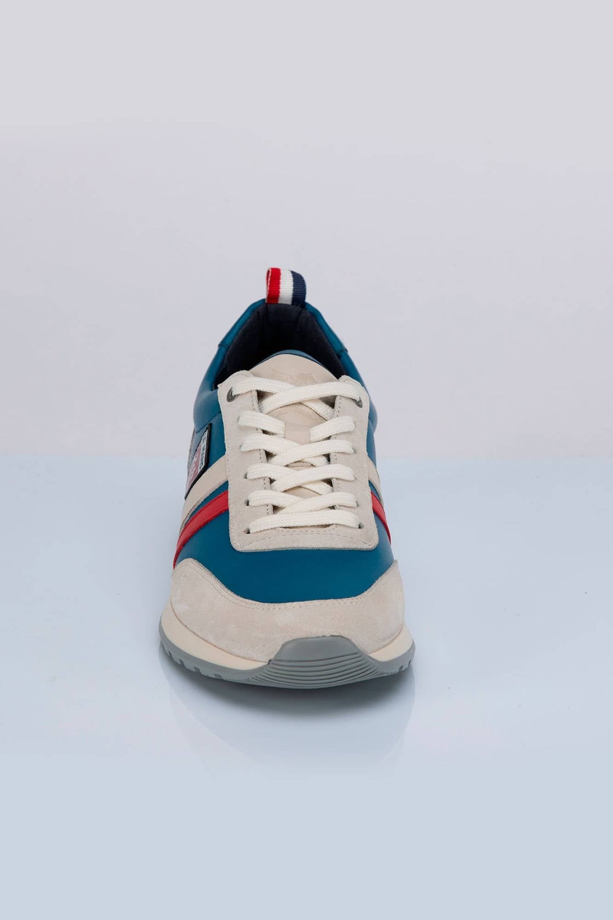 Ocean blue racing leather sneakers - Image n°3