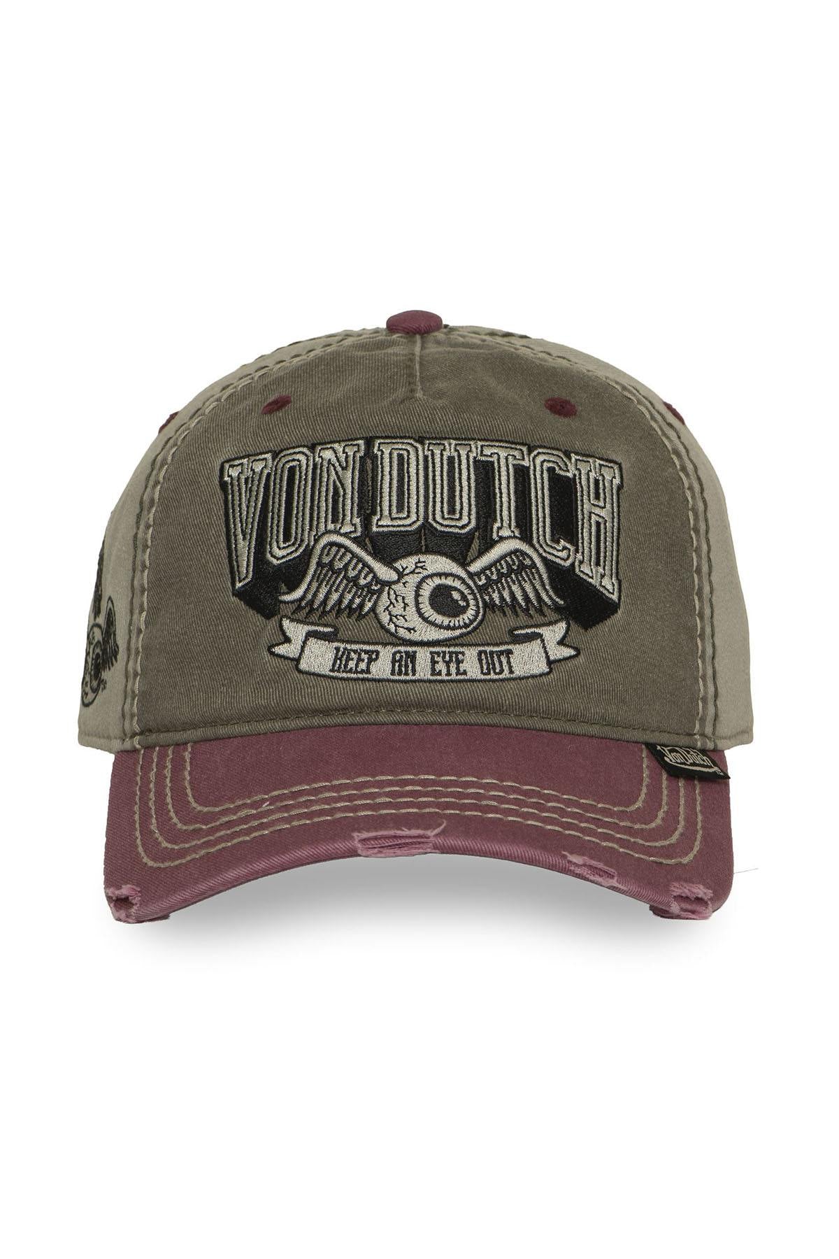 Khaki baseball cap with embroidery - Image n°2