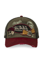 Khaki trucker cap with patch and print - Image n°2