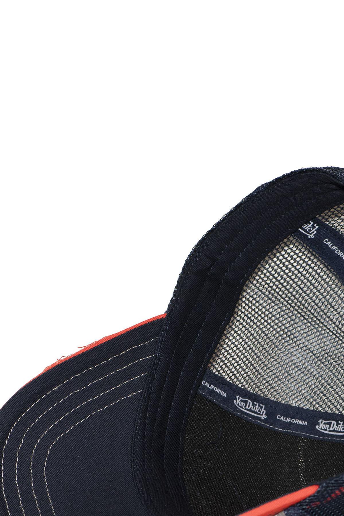 Red and grey trucker cap with patch and print - Image n°6