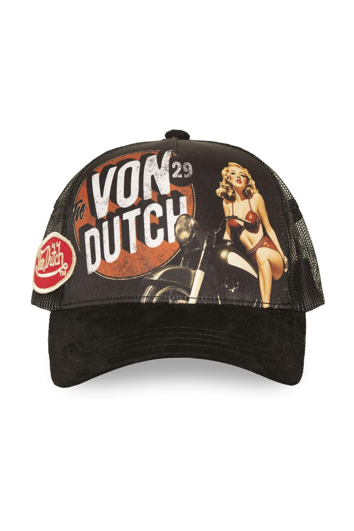 Black trucker cap with print - Image n°2