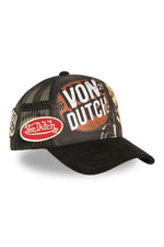 Black trucker cap with print - Image n°3