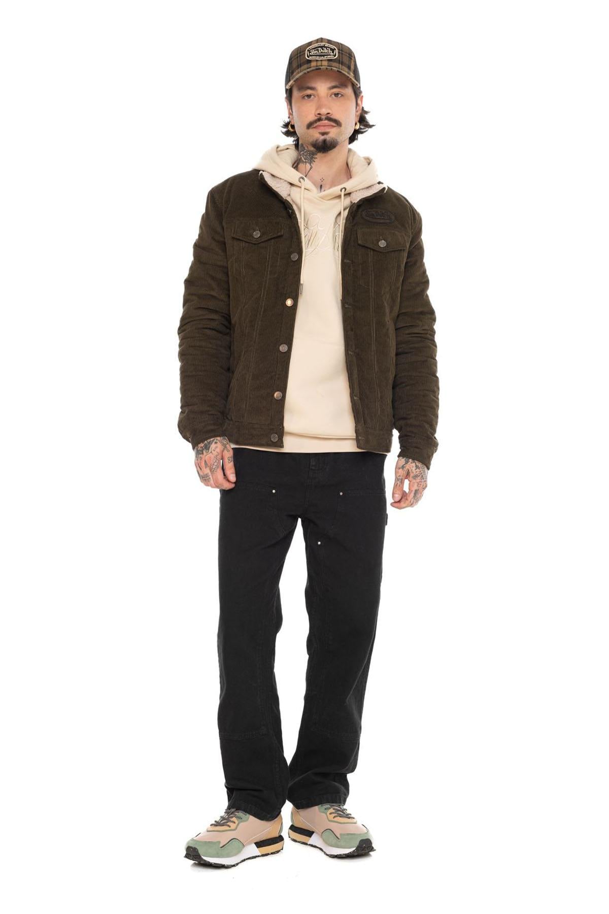 Brown corduroy jacket with embroidery - Image n°3