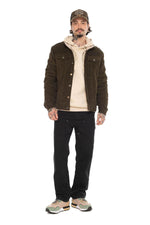 Brown corduroy jacket with embroidery - Image n°3