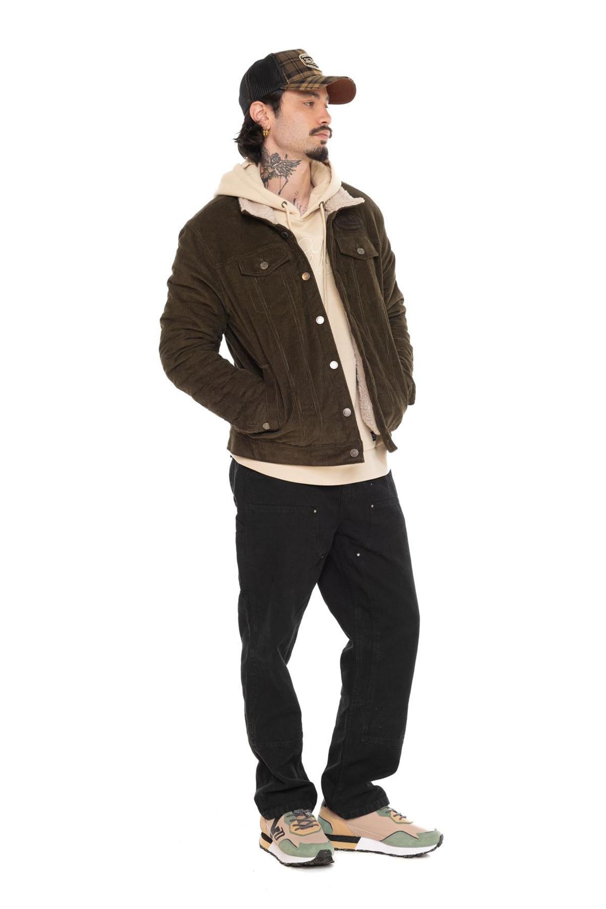 Brown corduroy jacket with embroidery - Image n°4