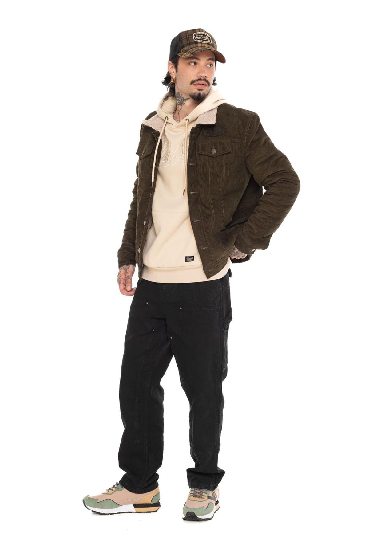 Brown corduroy jacket with embroidery - Image n°7