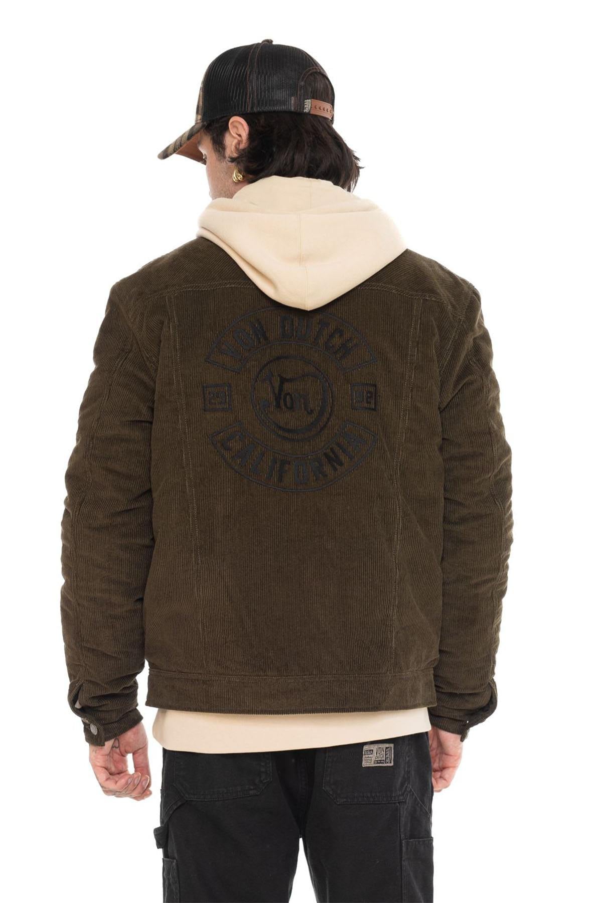 Brown corduroy jacket with embroidery - Image n°2