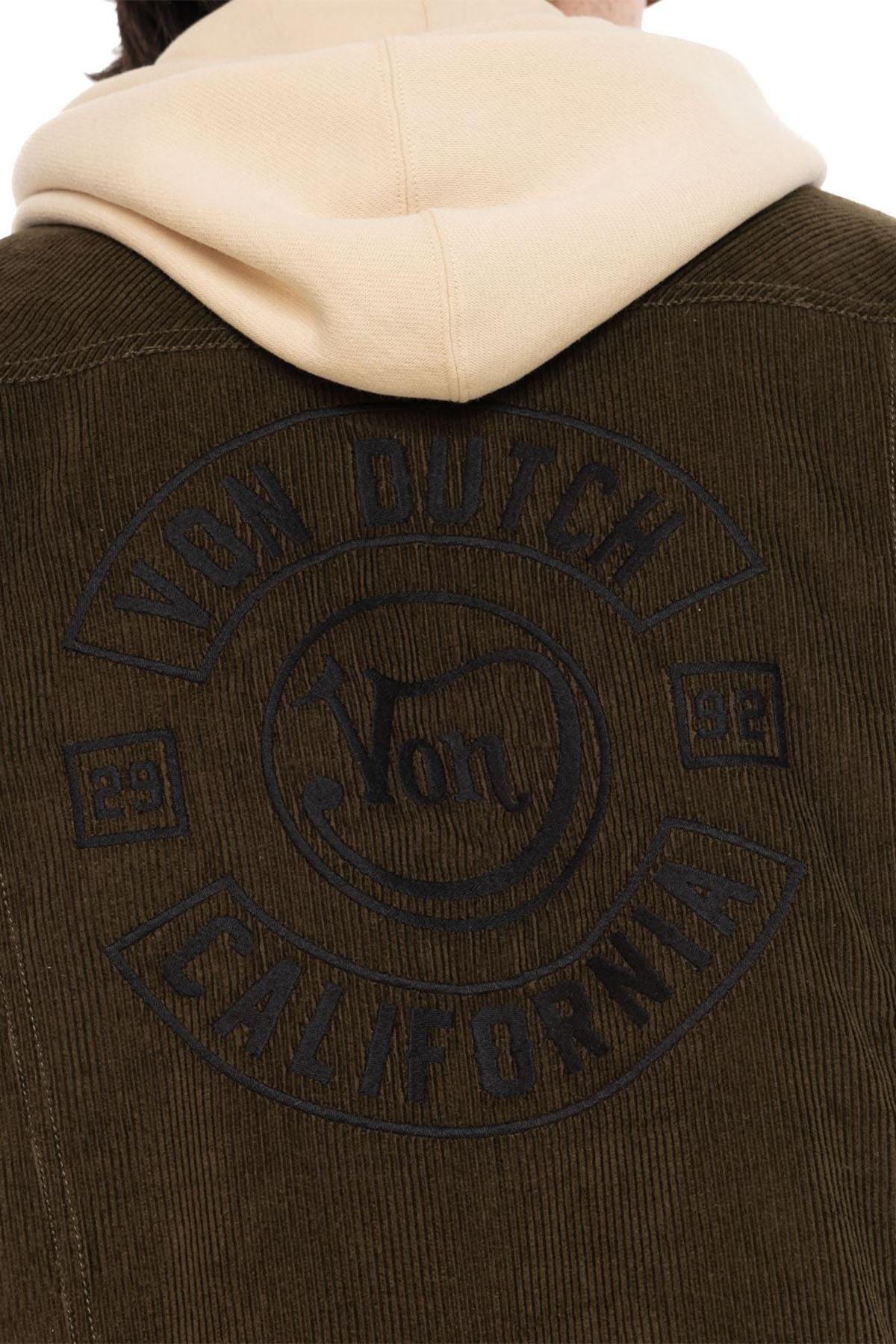 Brown corduroy jacket with embroidery - Image n°5