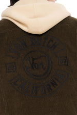 Brown corduroy jacket with embroidery - Image n°5