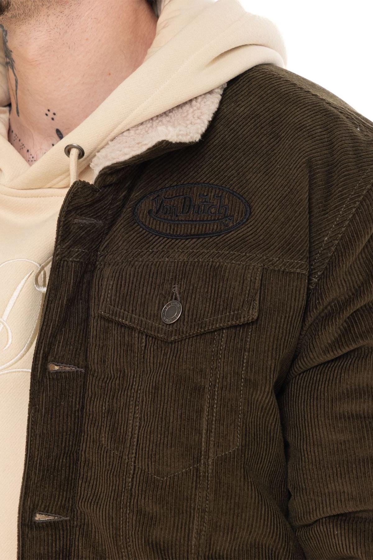 Brown corduroy jacket with embroidery - Image n°6