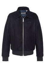 Navy wool and polyester aviator jacket - Image n°3