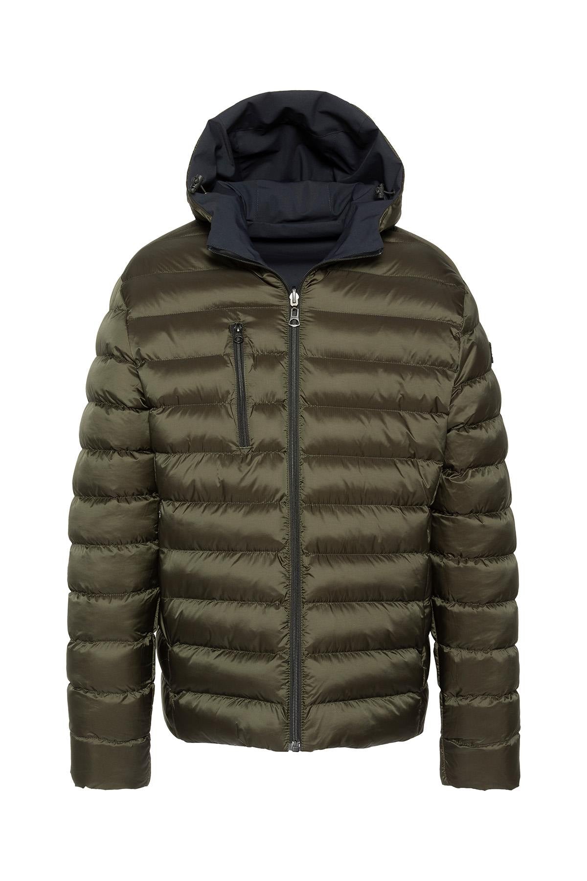 Reversible blue and khaki nylon jacket - Image n°2