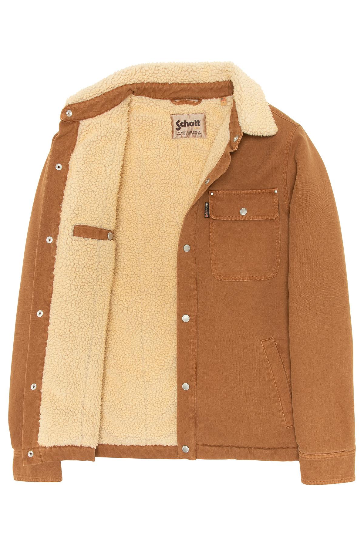 Trapper-style cotton jacket with sherpa lining - Image n°3