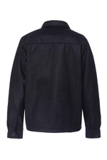 Navy blue wool and polyester jacket - Image n°2