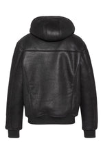 Sheepskin pilot-style hooded bomber jacket - Image n°2