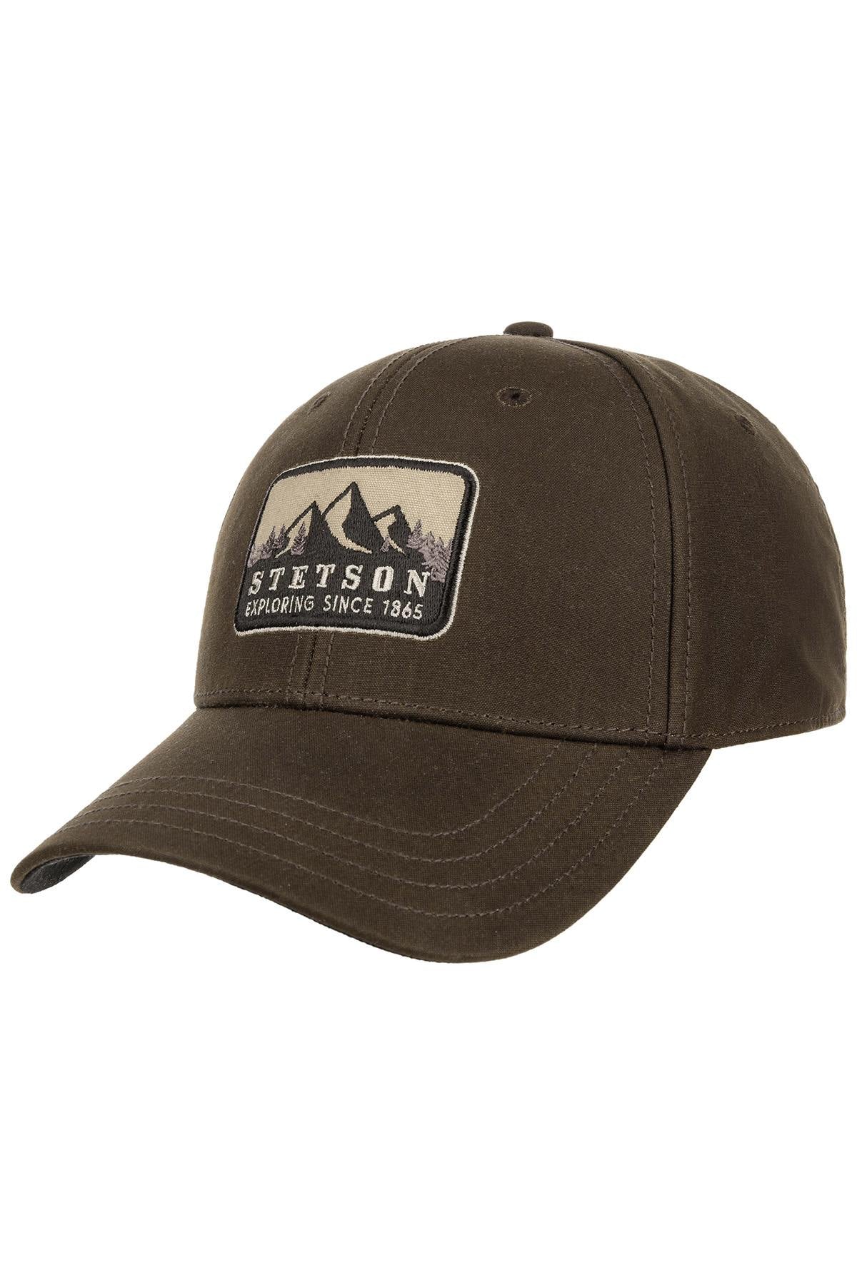 Brown cap with mountain motif patch - Image n°1