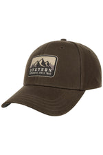Brown cap with mountain motif patch - Image n°1
