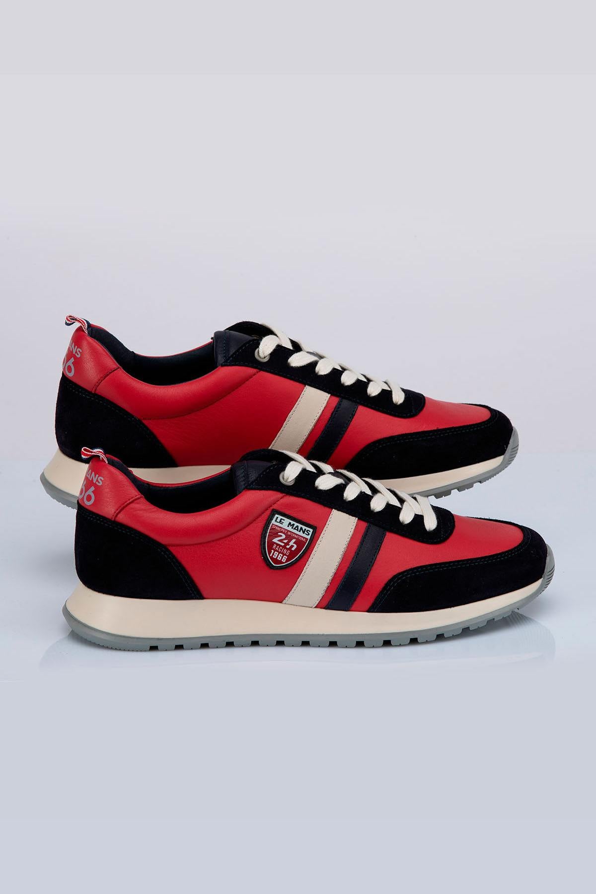 Racing red leather sneakers - Image n°1