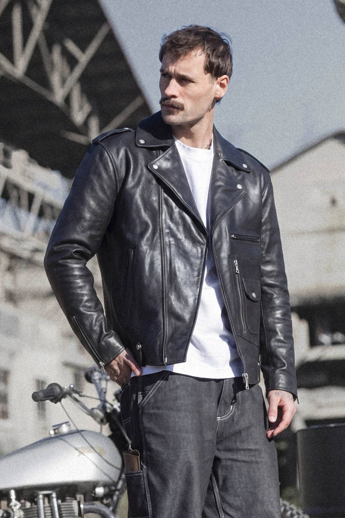 Buco J-21R leather jacket - black Cow Vintage, American cut - Image n°9