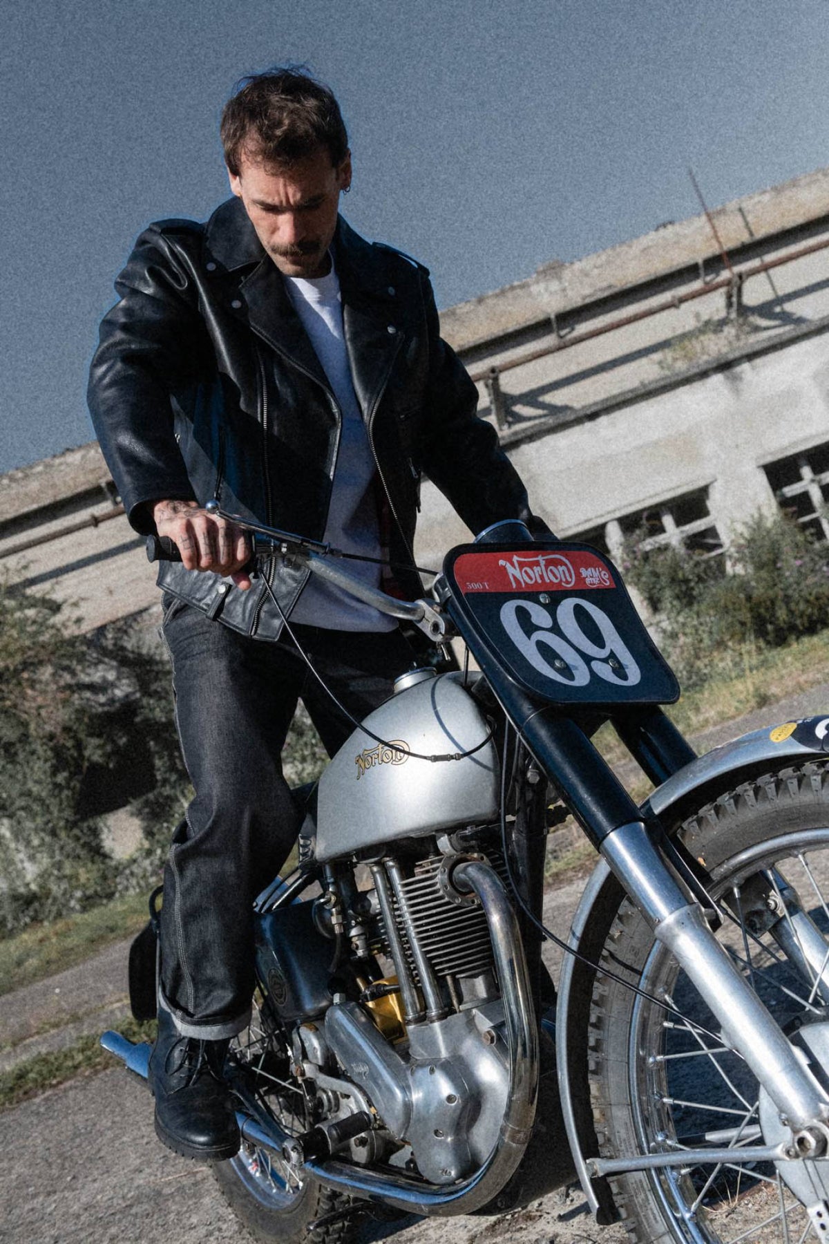 Buco J-21R leather jacket - black Cow Vintage, American cut - Image n°2