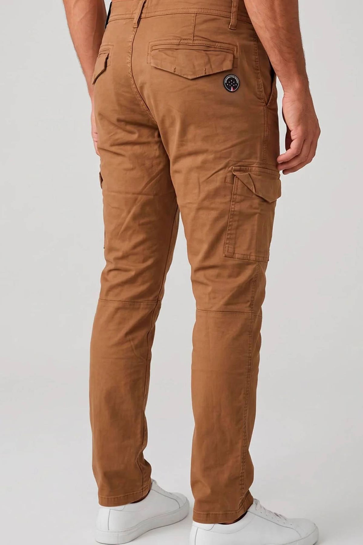Camel cotton cargo trousers with PAF patches - Image n°2