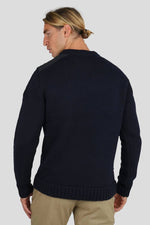 Navy blue pullover with a French Air Force patch on the sleeve - Image n°3