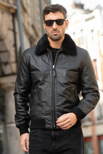 Timeless black leather flight jacket - Image n°4