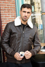 Timeless brown leather flight jacket - Image n°4