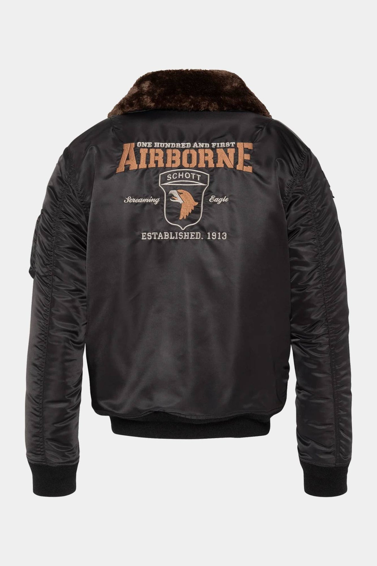 Black recycled nylon pilot jacket with patches - Image n°8